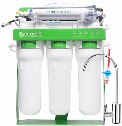 Фильтр обратного осмоса с обогащением воды кальцием и магнием и функцией экономии воды с насосом