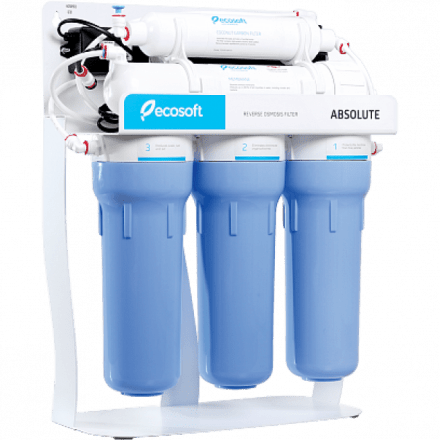 Фильтр обратного осмоса Ecosoft Absolute 5-50P с помпой на станине