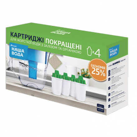 Комплект универсальных картриджей 3+1 НАША ВОДА для фильтров-кувшинов